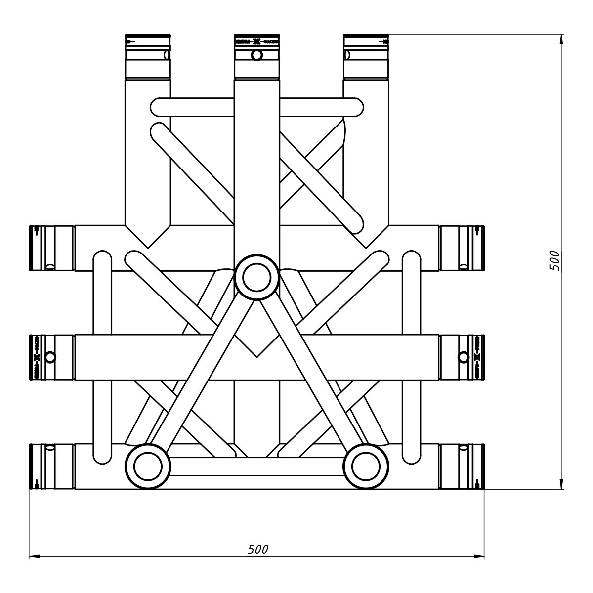 FORTEX FX33-T51 driehoek truss 5-weg T-stuk FORTEX FX33-T51 driehoek truss 5-weg T-stuk