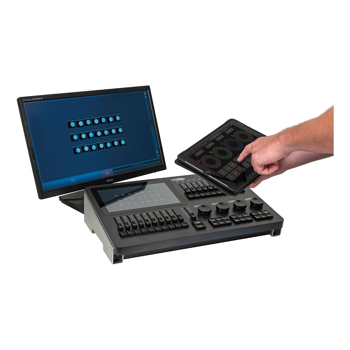 Showtec LAMPY 20 2U - 2 Universe DMX controller met 20 faders Showtec LAMPY 20 2U - 2 Universe DMX controller met 20 faders