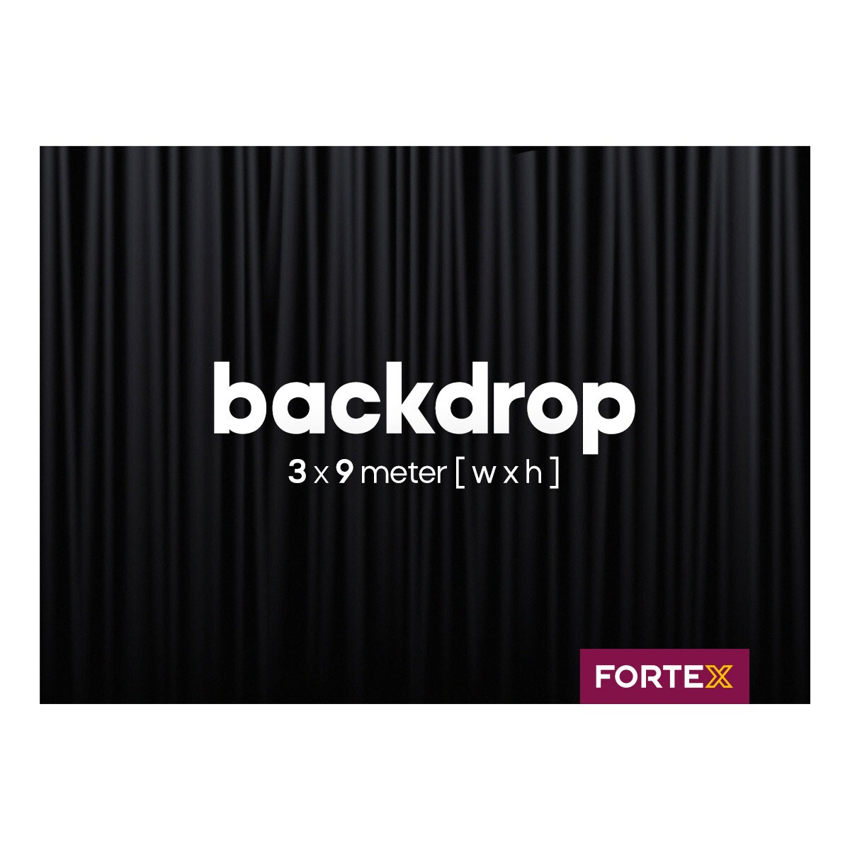 FORTEX Backdrop 3m (b) x 9m (h) zwart 320 gram/m² FORTEX Backdrop 3m (b) x 9m (h) zwart 320 gram/m²