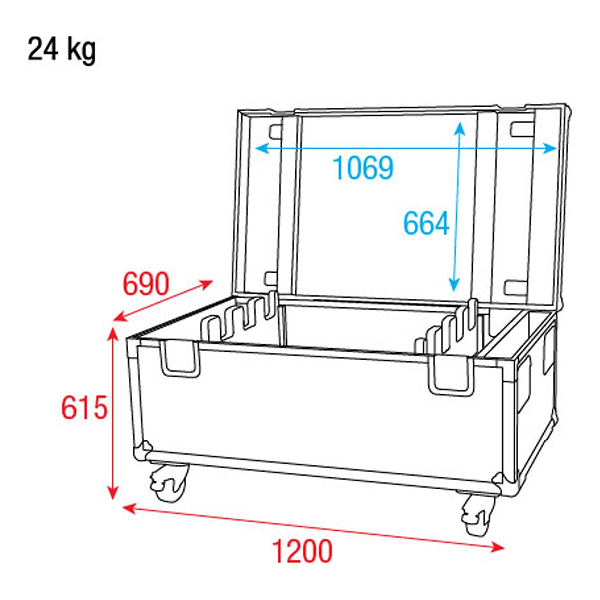 Showtec Case for 8x Sunstrip LED Premium Line - met accessoirevak Showtec Case for 8x Sunstrip LED Premium Line - met accessoirevak