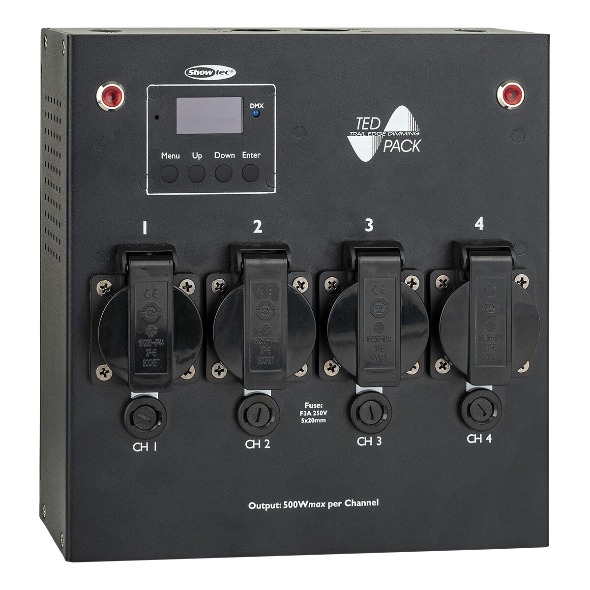 Showtec TED Pack CEE 7/5 4-Kanaals dimmer pack - UK Outputs Showtec TED Pack CEE 7/5 4-Kanaals dimmer pack - UK Outputs