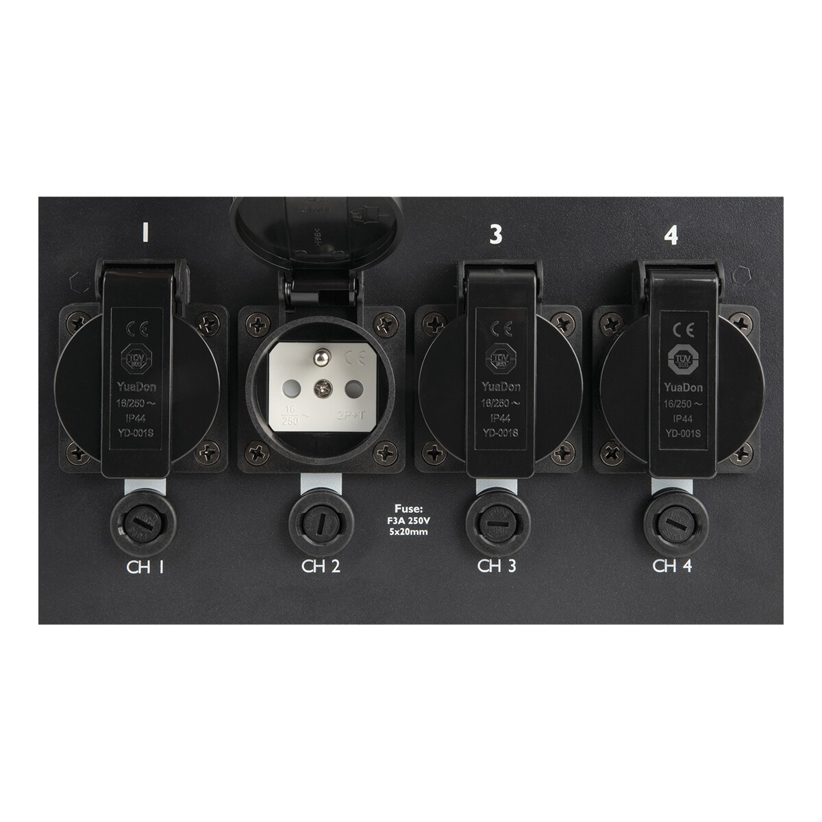 Showtec TED Pack CEE 7/5 4-Kanaals dimmer pack - UK Outputs Showtec TED Pack CEE 7/5 4-Kanaals dimmer pack - UK Outputs