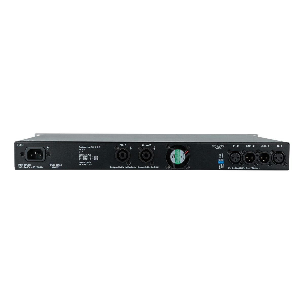 DAP SI-2.750 2x 750 W installatieversterker DAP SI-2.750 2x 750 W installatieversterker