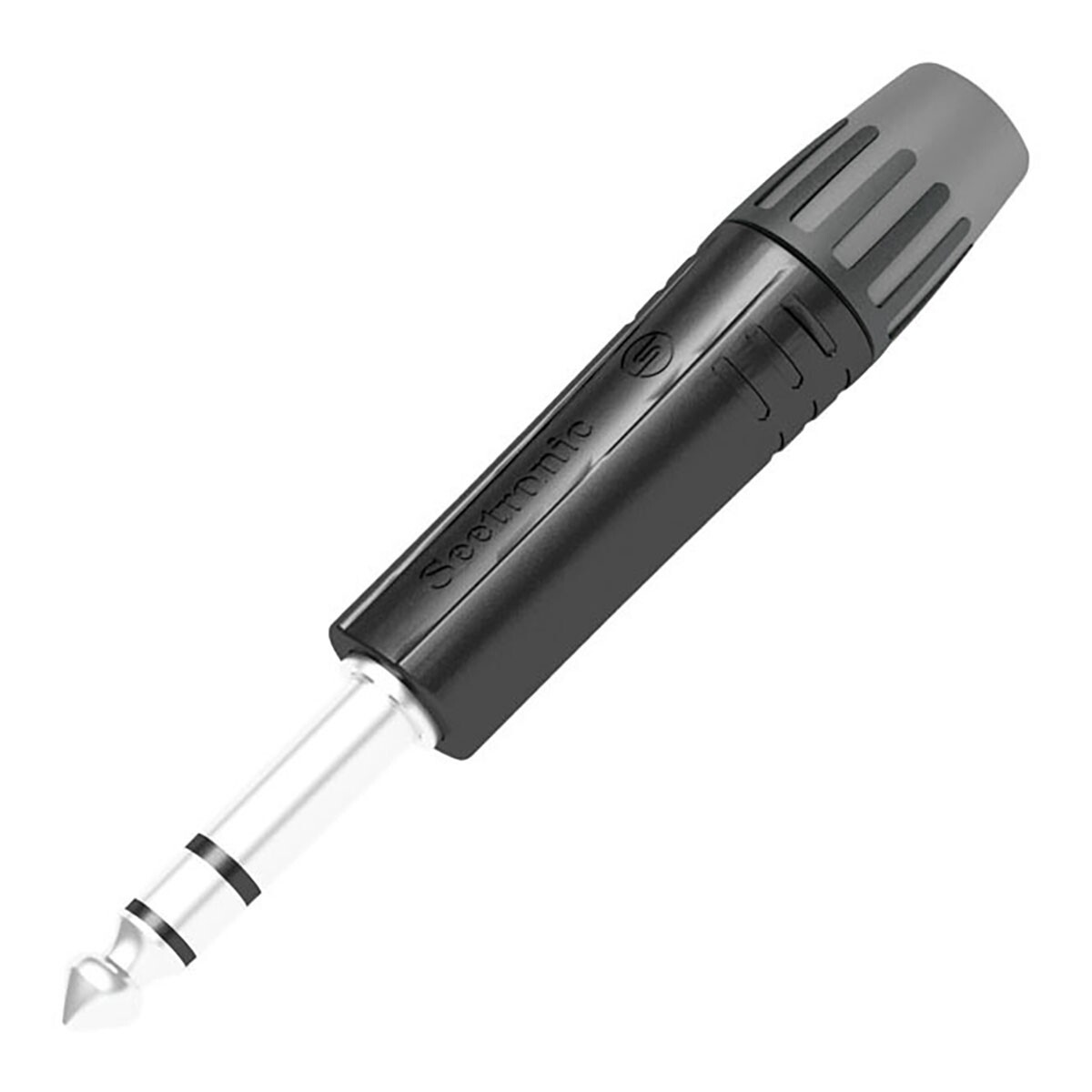 SEETRONIC Jack Plug 6.3 mm Stereo Zwarte behuizing - zwarte eindkap