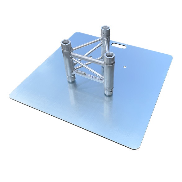 Universele truss baseplate staal 73 x 73 cm - 6mm dik verzinkt Universele truss baseplate staal 73 x 73 cm - 6mm dik verzinkt