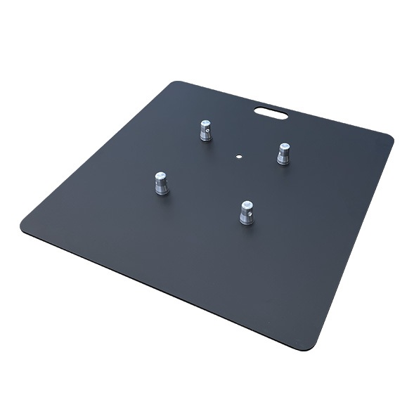 Universele truss baseplate staal 73 x 73 cm - 6mm dik zwart Universele truss baseplate staal 73 x 73 cm - 6mm dik zwart