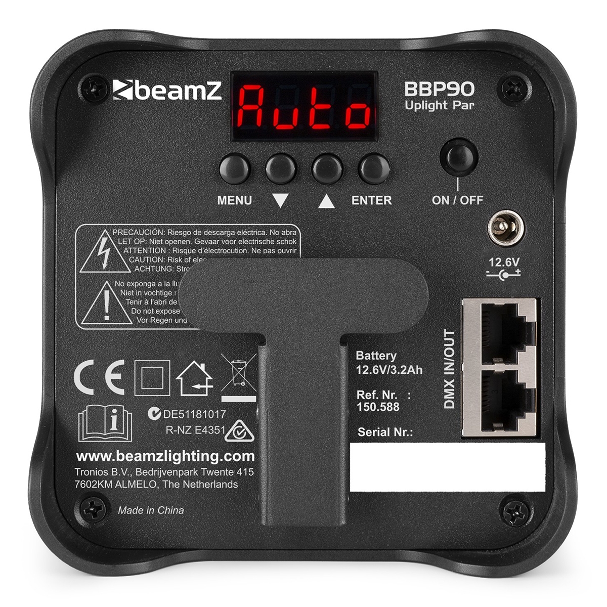 BeamZ BBP90 accu LED PAR 4x4W RGB-UV BeamZ BBP90 accu LED PAR 4x4W RGB-UV