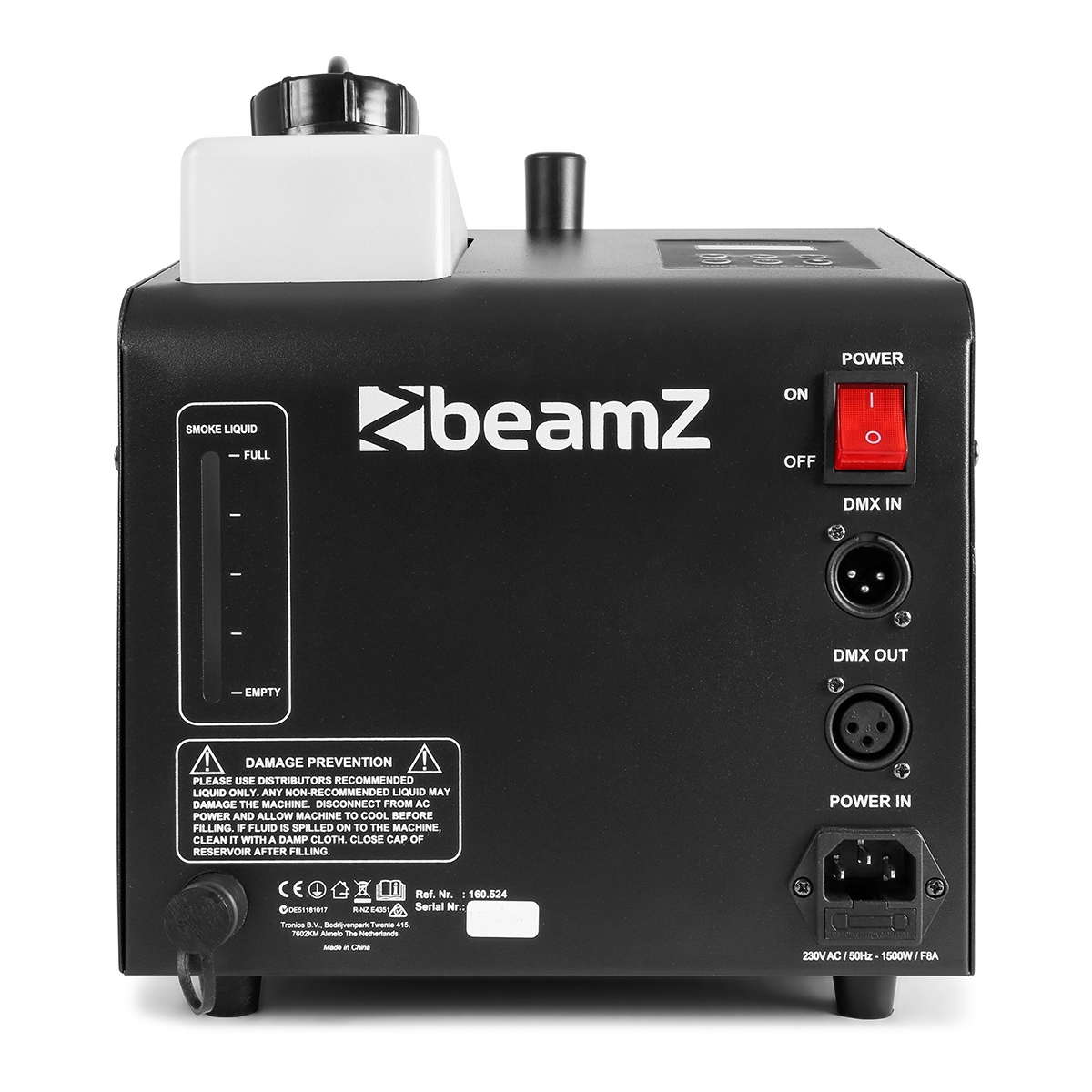 BeamZ SB1500LED Rook- en Bellenblaasmachine met LED's BeamZ SB1500LED Rook- en Bellenblaasmachine met LED's