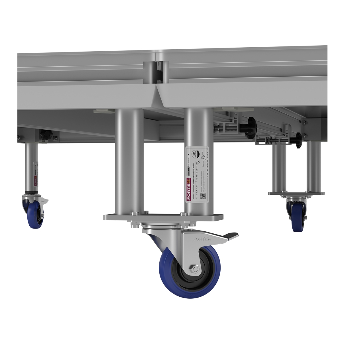 FORTEX STAGE750 dubbele poot met zwenkwiel/rem podiumhoogte 40cm FORTEX STAGE750 dubbele poot met zwenkwiel/rem podiumhoogte 40cm