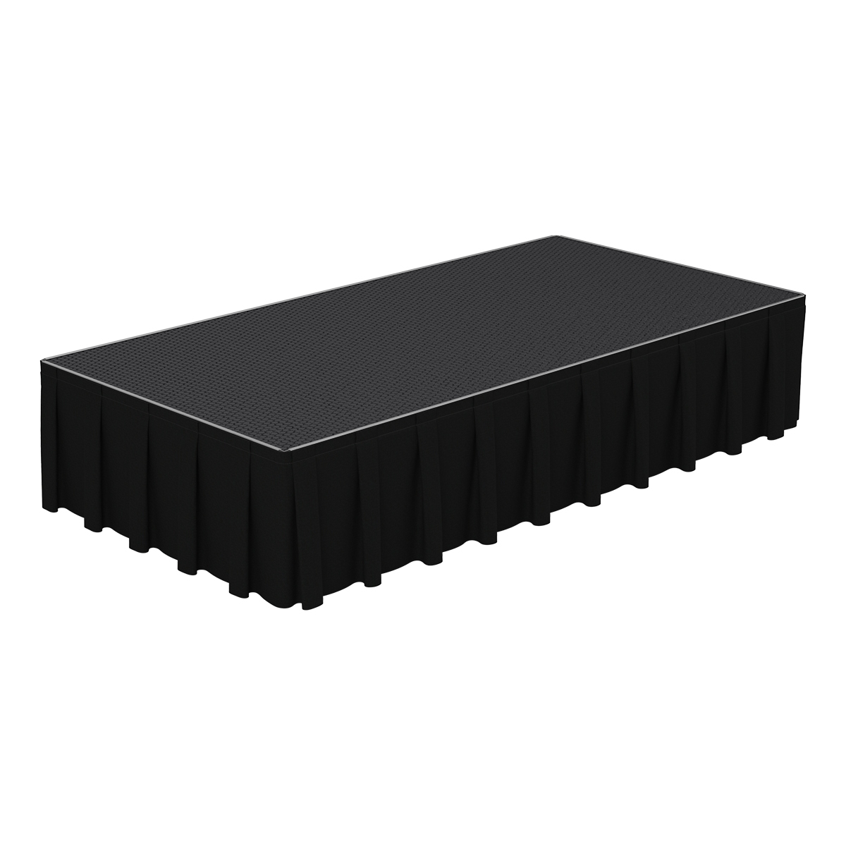 FORTEX Podiumrok geplooid 6m (b) x 20cm (h) StageMolton 320 g/m² zwart FORTEX Podiumrok geplooid 6m (b) x 20cm (h) StageMolton 320 g/m² zwart