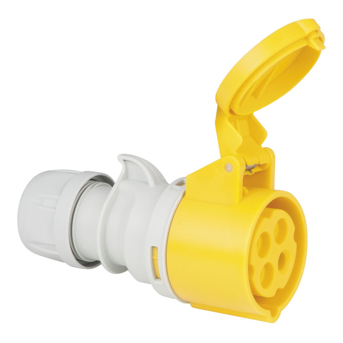 PCE CEE 16A 110V 4p Plug Female Geel, IP44 PCE CEE 16A 110V 4p Plug Female Geel, IP44