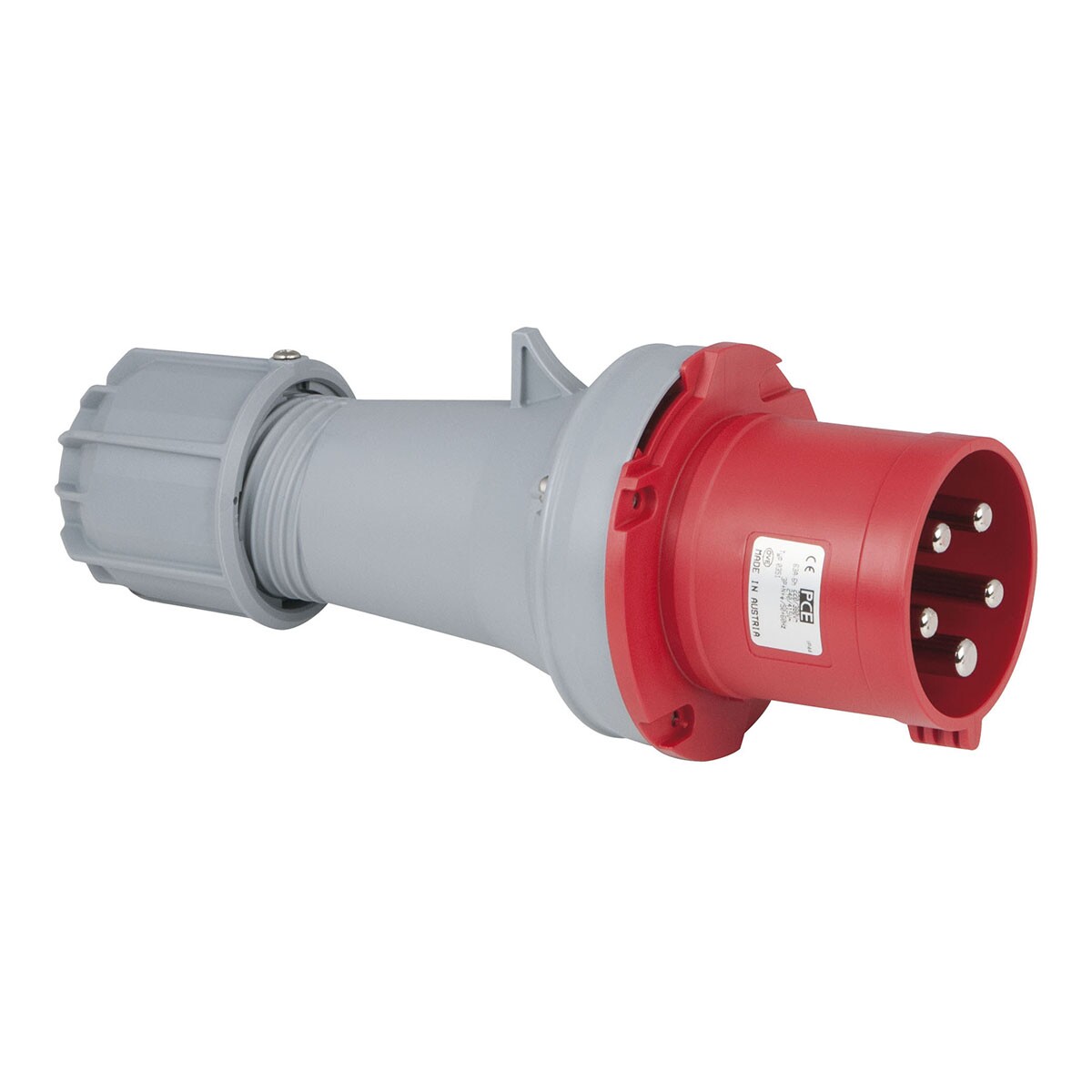 PCE CEE 63A 400V 5p Plug Male Rood, IP44 PCE CEE 63A 400V 5p Plug Male Rood, IP44