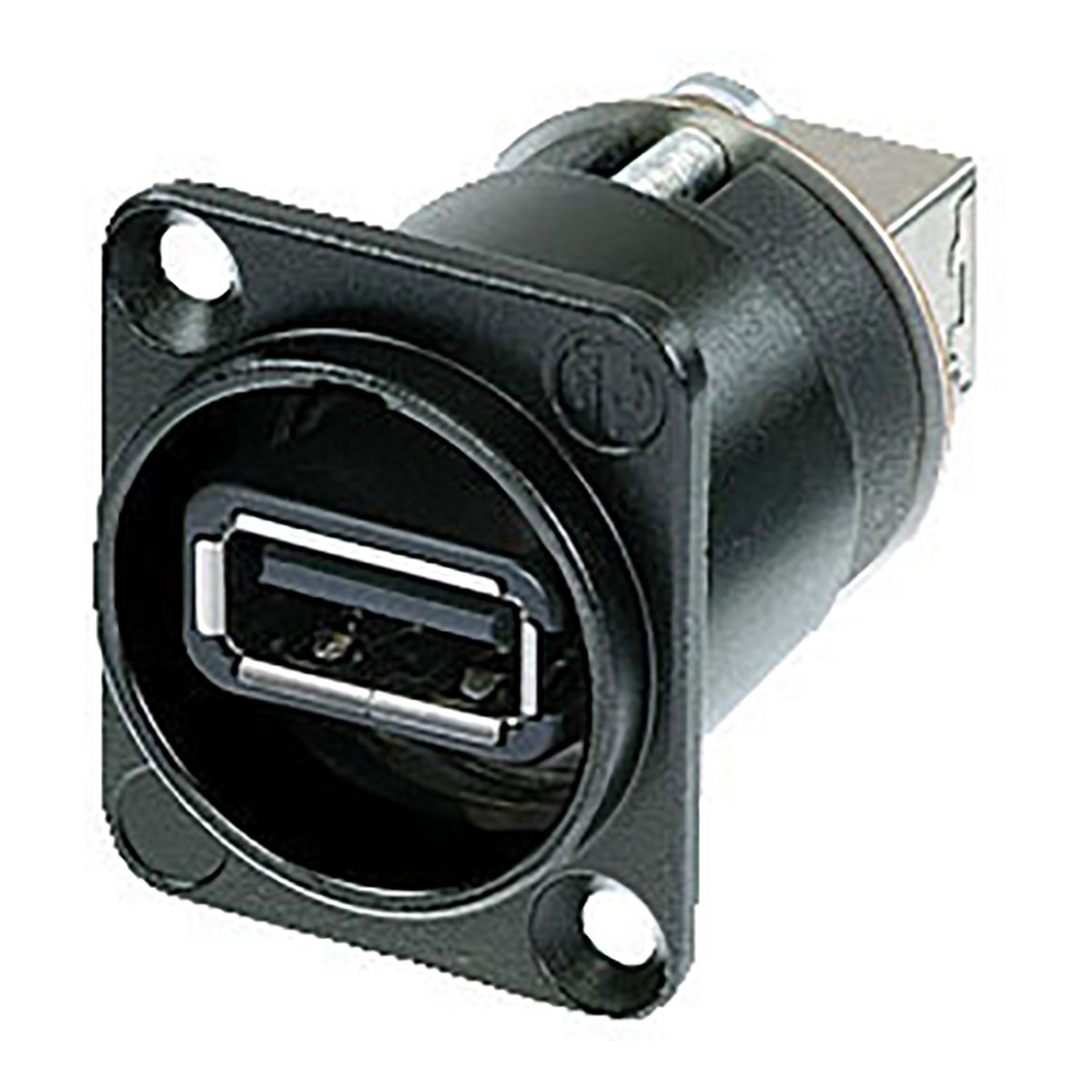 Neutrik® NAUSB-W-B USB D-Chassis Zwarte behuizing Neutrik® NAUSB-W-B USB D-Chassis Zwarte behuizing