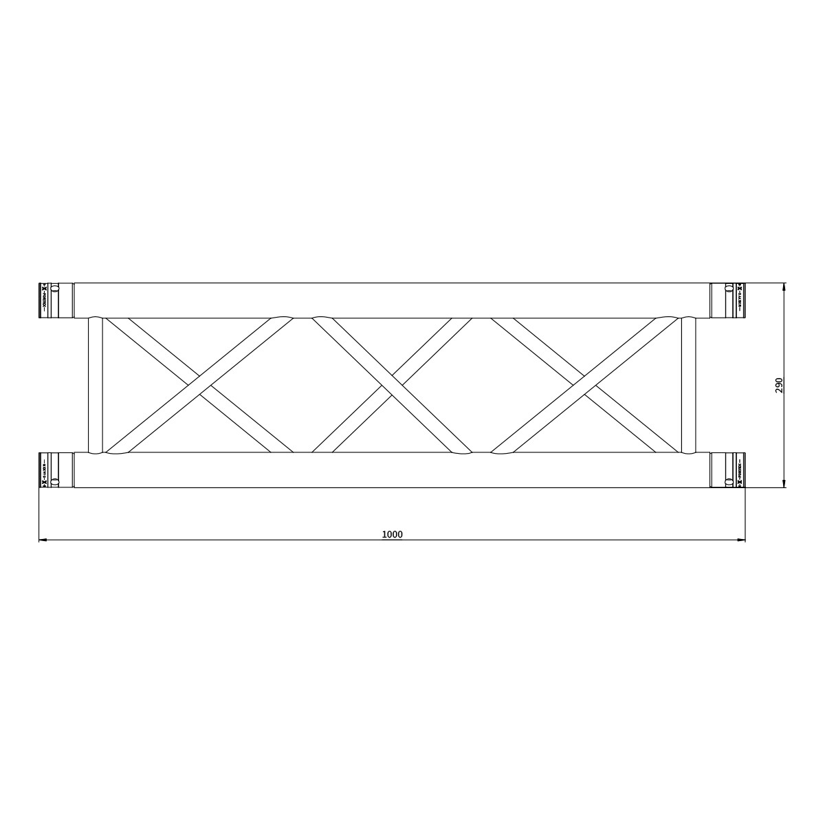 B-stock FORTEX FX34-L100 vierkant truss 100 cm zwart B-stock FORTEX FX34-L100 vierkant truss 100 cm zwart