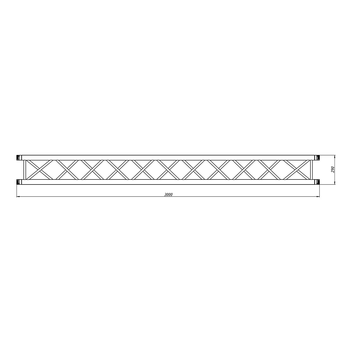 FORTEX FX34-L300 vierkant truss 300 cm zwart FORTEX FX34-L300 vierkant truss 300 cm zwart