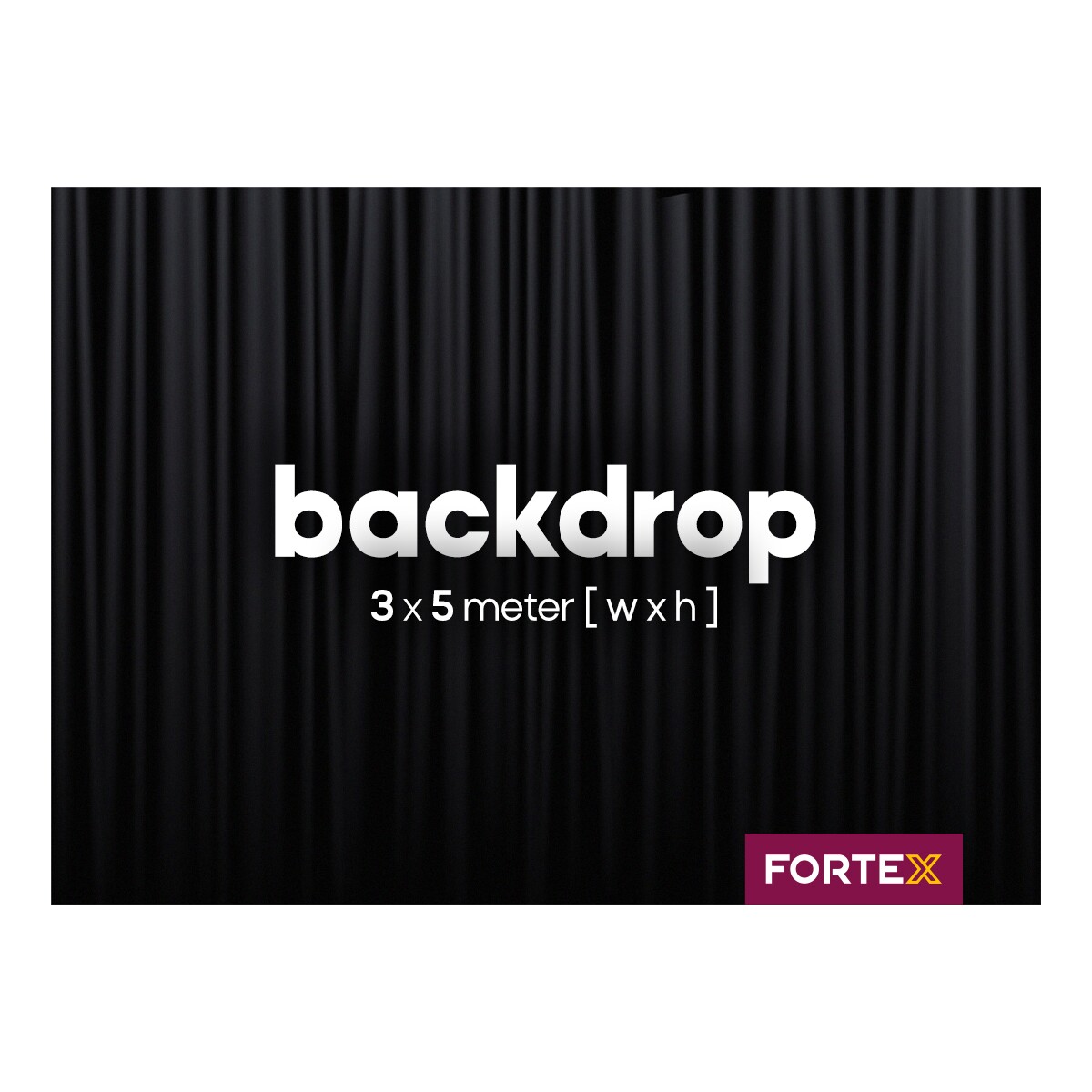 FORTEX Backdrop 3m (b) x 5m (h) zwart 320 gram/m² FORTEX Backdrop 3m (b) x 5m (h) zwart 320 gram/m²