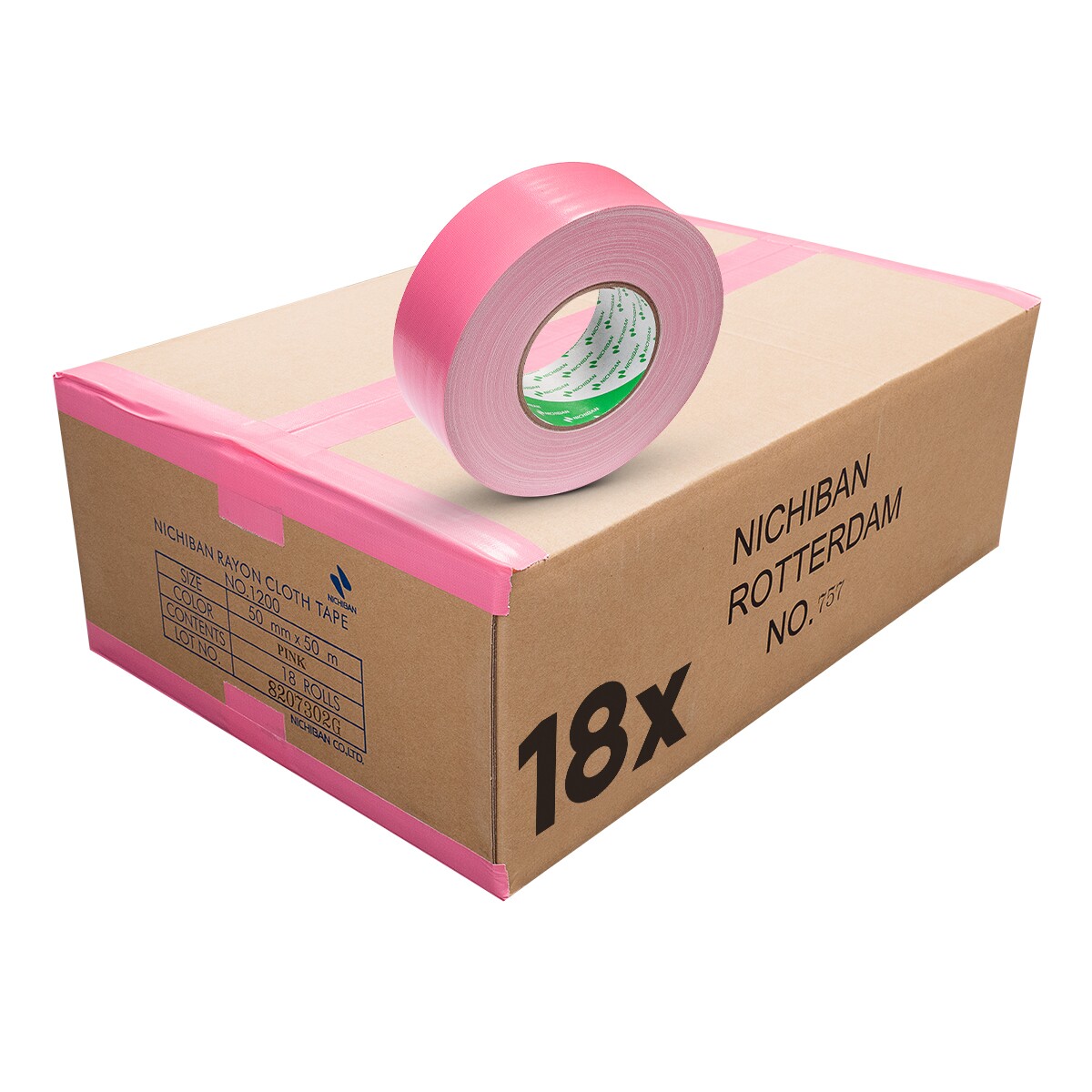 Nichiban® Gaffa Tape 1200 - 50m rol 50mm paars Nichiban® Gaffa Tape 1200 - 50m rol 50mm paars