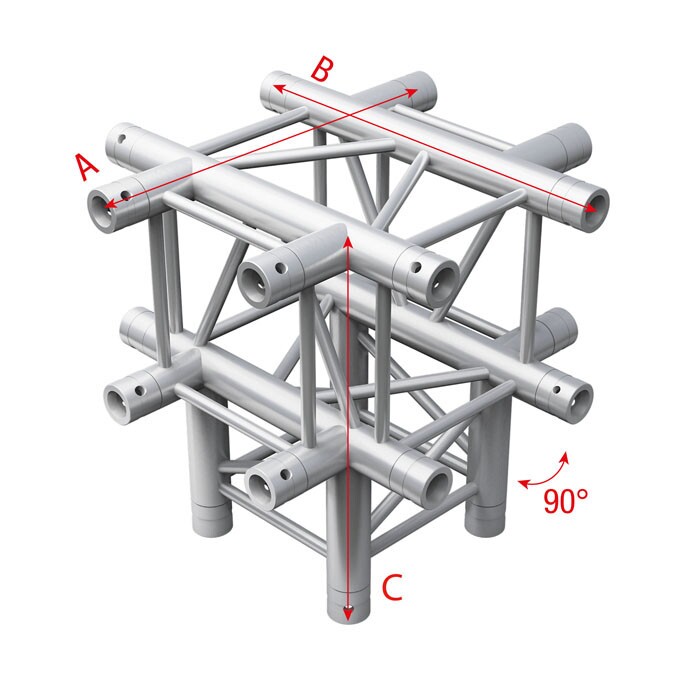 Milos QTUU51 truss vierkant 5-weg kruis 50x50cm Milos QTUU51 truss vierkant 5-weg kruis 50x50cm