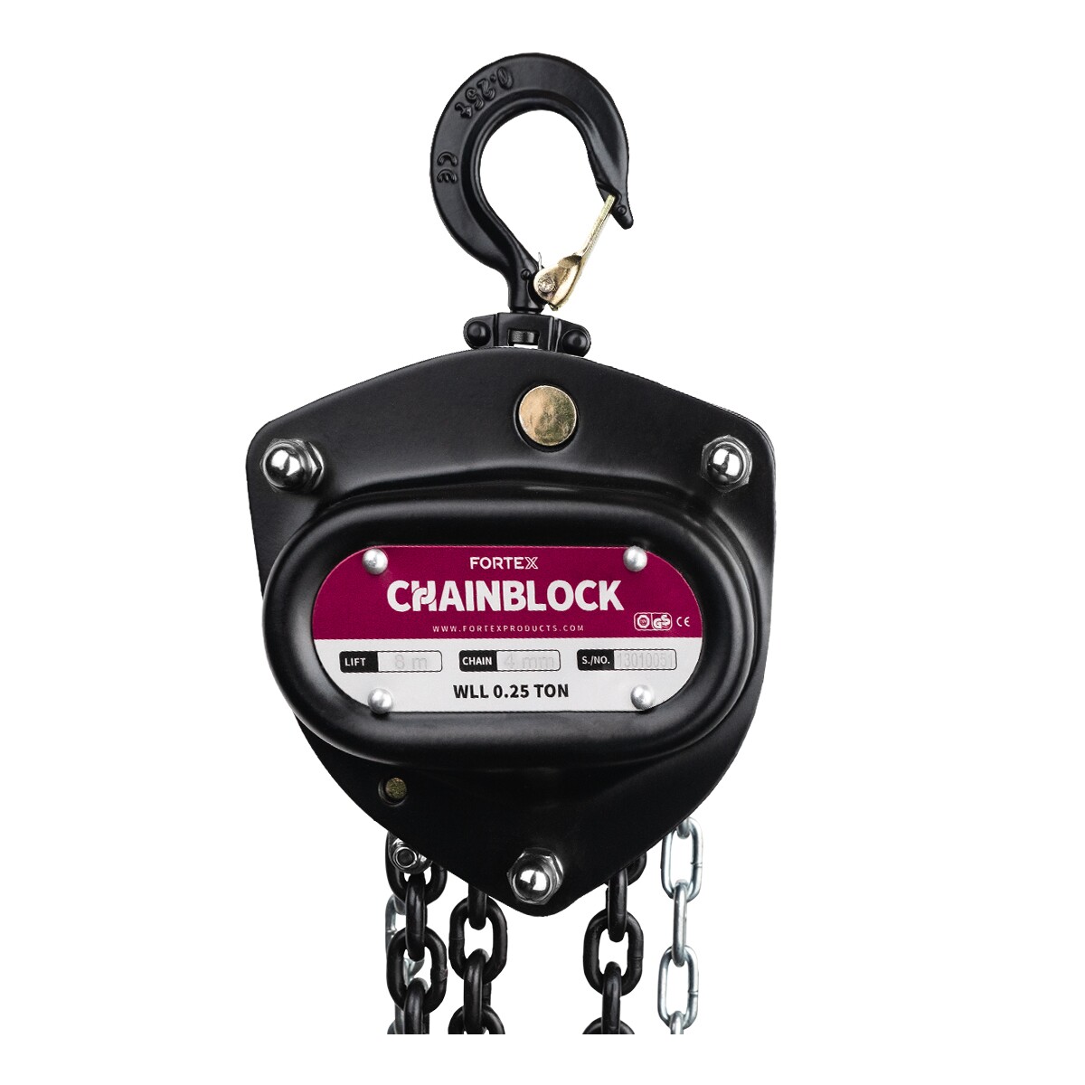 FORTEX Chain Block BASIC MKII 0.25 ton - 6 meter - handtakel FORTEX Chain Block BASIC MKII 0.25 ton - 6 meter - handtakel
