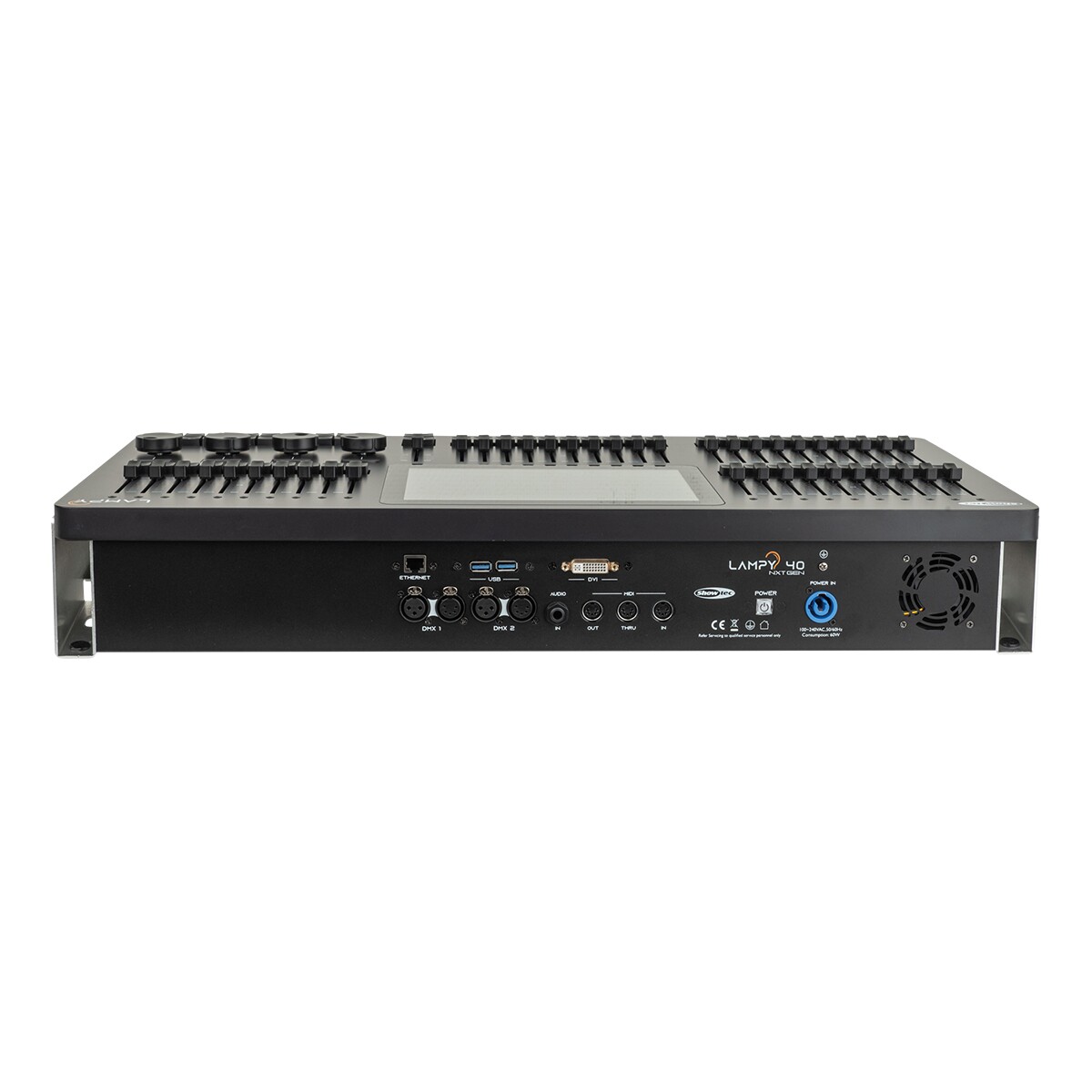 Showtec LAMPY 40 2U 2 Universe DMX controller met 40 faders Showtec LAMPY 40 2U 2 Universe DMX controller met 40 faders