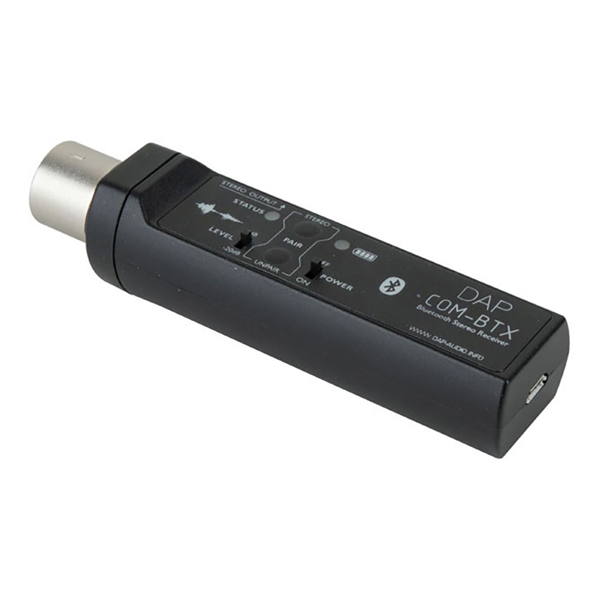 DAP COM-BTX BT 5.0 Audio Receiver Stereo/mono master/slave XLR-type ontvanger DAP COM-BTX BT 5.0 Audio Receiver Stereo/mono master/slave XLR-type ontvanger