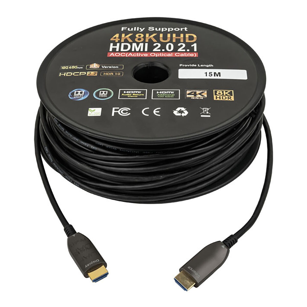 DAP HDMI 2.0 AOC 4K Fibre Cable 15 m - Verguld DAP HDMI 2.0 AOC 4K Fibre Cable 15 m - Verguld
