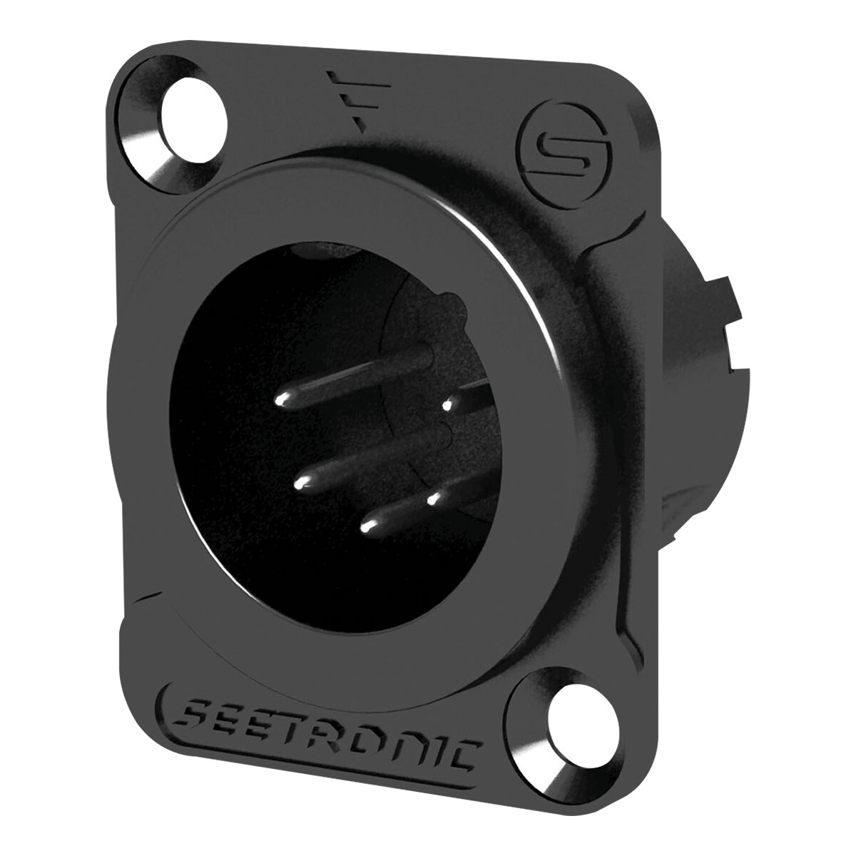 SEETRONIC XLR 5P Chassis - male Zwarte behuizing