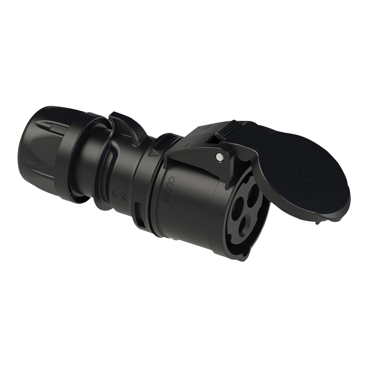 PCE CEE 32 A/240 V 3-P connector zwart – SHARK series PCE CEE 32 A/240 V 3-P connector zwart – SHARK series