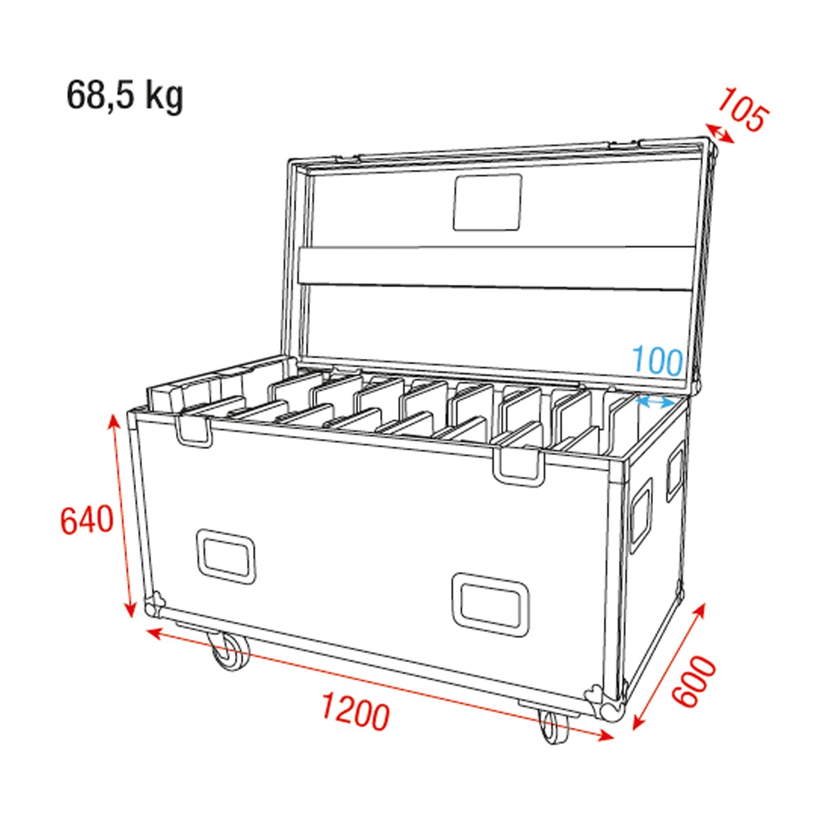 DMT Case voor 8x DMT Alpha Series voor 50x50 cm panels DMT Case voor 8x DMT Alpha Series voor 50x50 cm panels