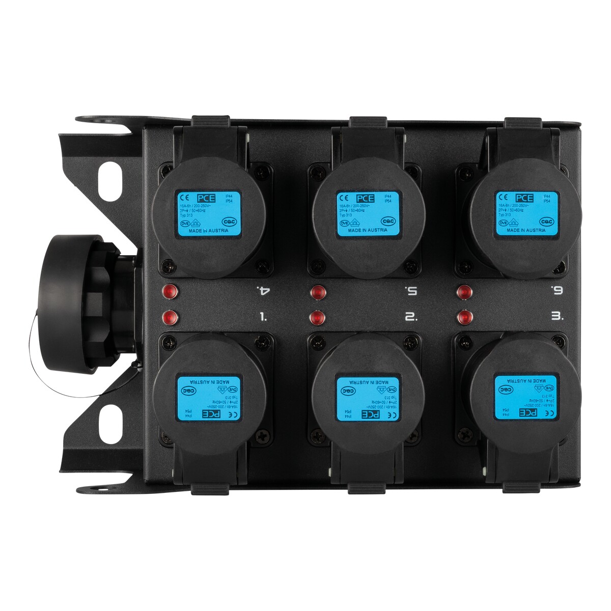 Showgear PowerCore 1s.6c breakoutbox – Breakout Multipin S19 in naar 6x CEE 16A (1P+N+PE) Showgear PowerCore 1s.6c breakoutbox – Breakout Multipin S19 in naar 6x CEE 16A (1P+N+PE)