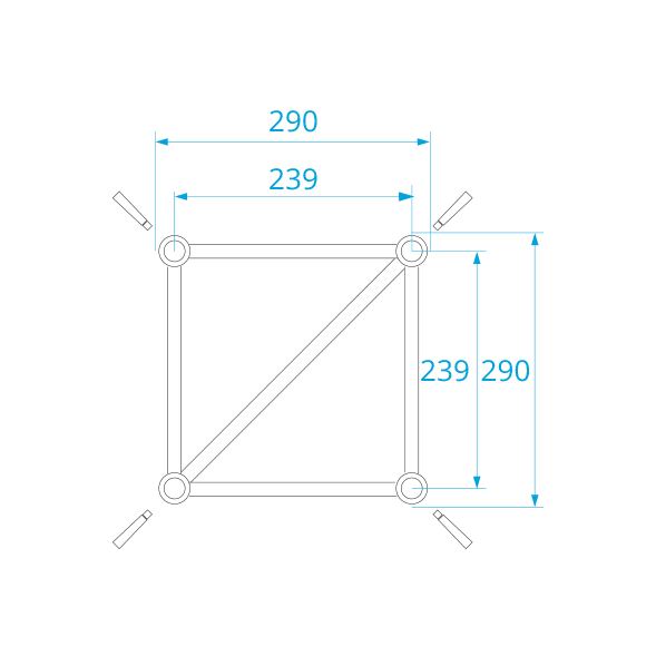 Prolyte X30V vierkant truss 100 cm Prolyte X30V vierkant truss 100 cm