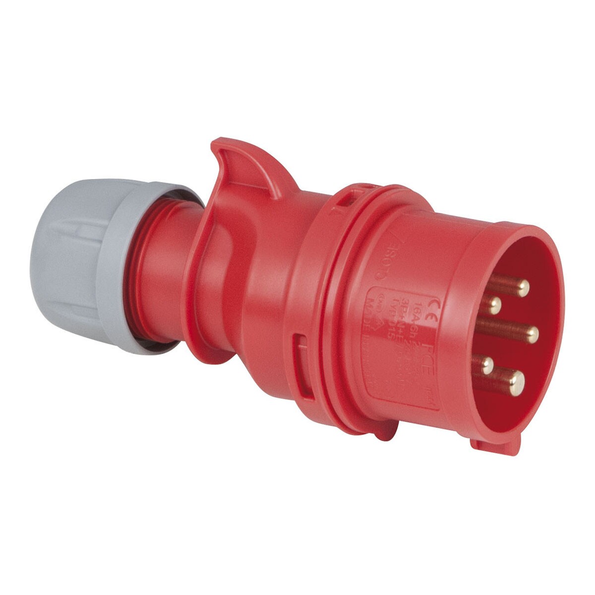 PCE CEE 16A 400V 5p Plug Male Rood, IP44 PCE CEE 16A 400V 5p Plug Male Rood, IP44