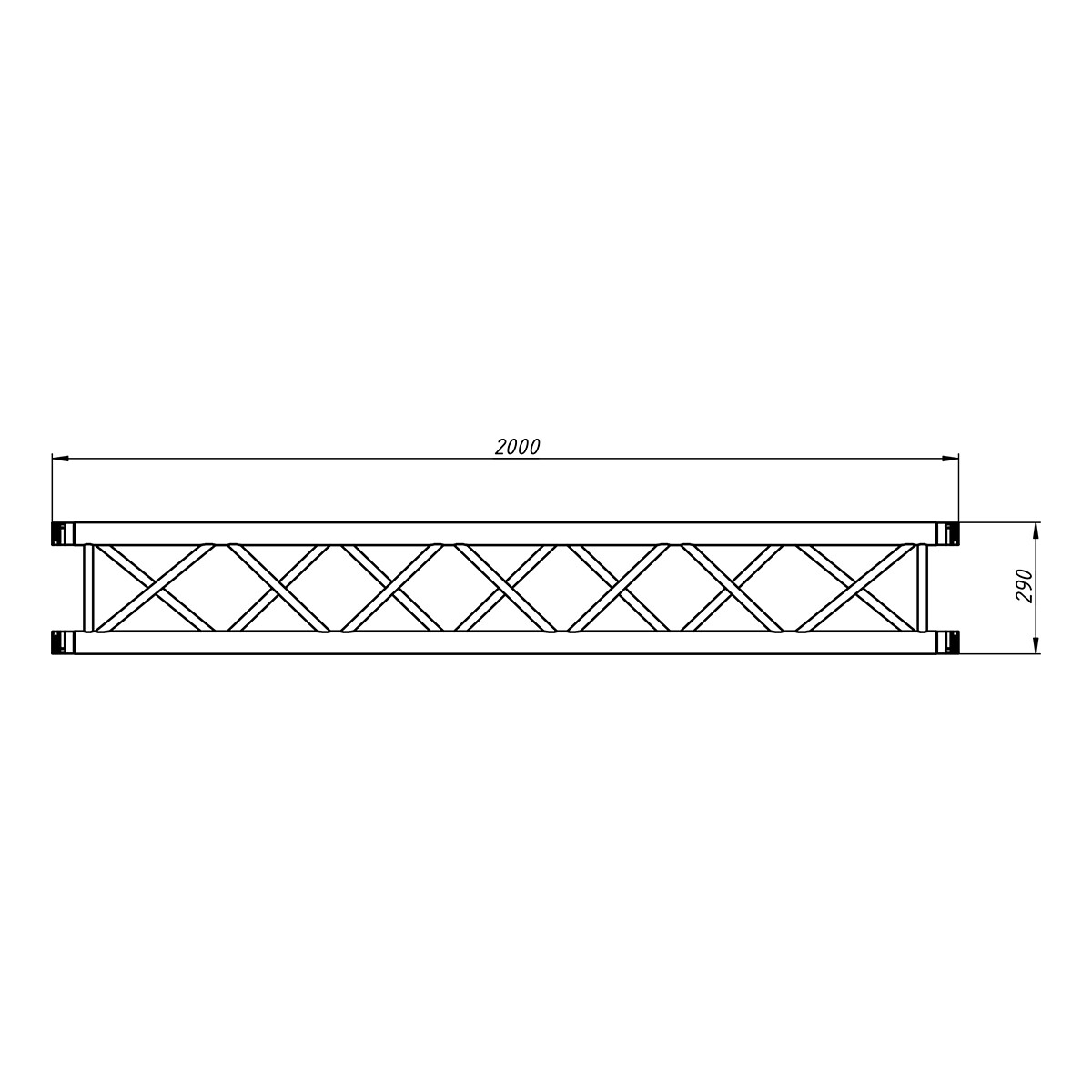 FORTEX FX34-L200 vierkant truss 200 cm FORTEX FX34-L200 vierkant truss 200 cm