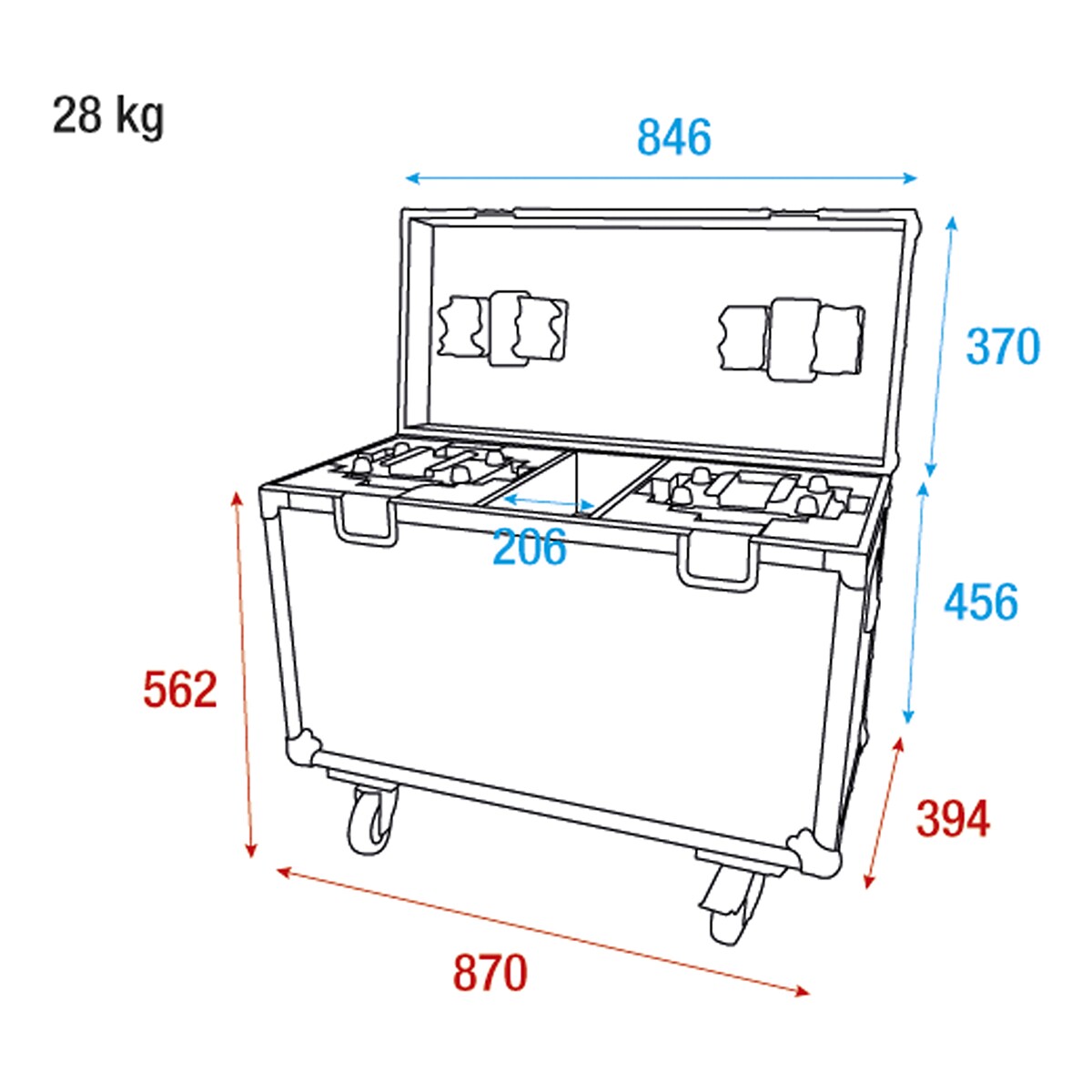 Showtec Case for 2 x Shark - The Meg Met accessoirevak Showtec Case for 2 x Shark - The Meg Met accessoirevak