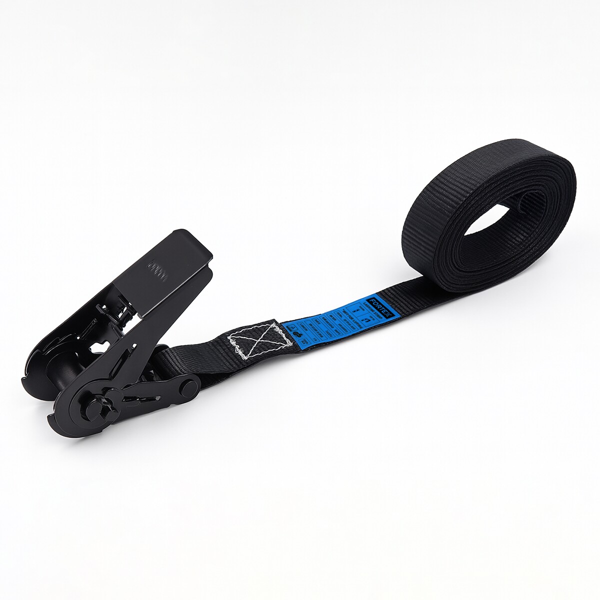 FORTEX 1-delige spanband met ratel - 25mm - 250/500daN - 6 meter zwart FORTEX 1-delige spanband met ratel - 25mm - 250/500daN - 6 meter zwart
