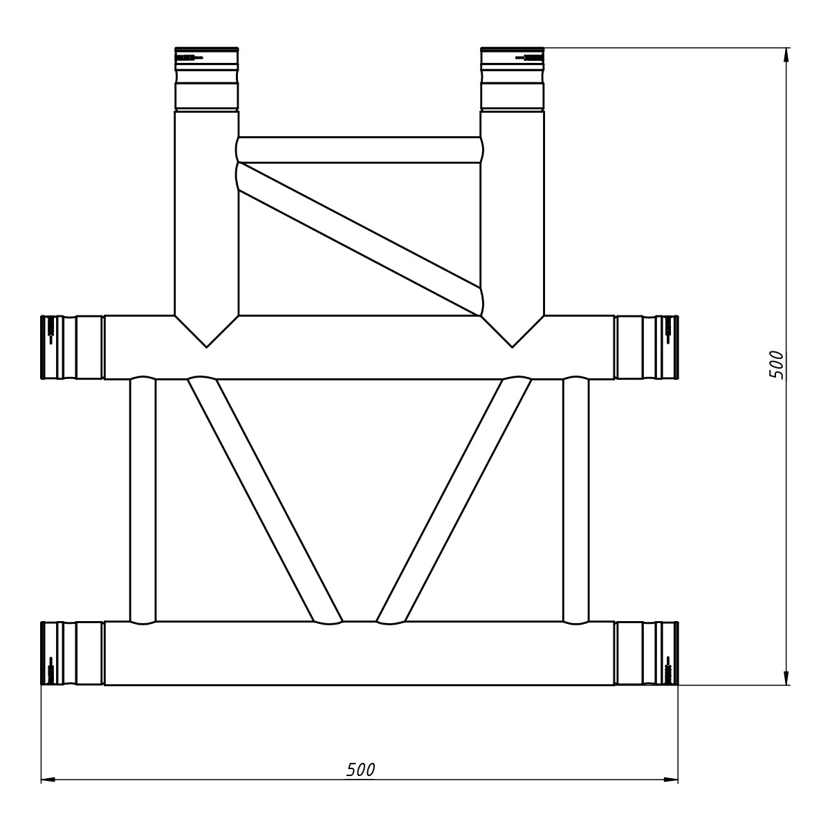 FORTEX FX32-T35-H ladder truss 3-weg T-stuk horizontaal FORTEX FX32-T35-H ladder truss 3-weg T-stuk horizontaal