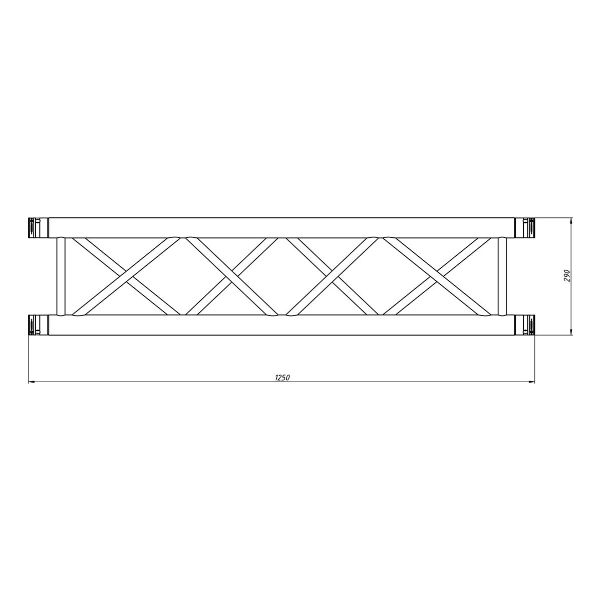 FORTEX FX34-L125 vierkant truss 125 cm zwart