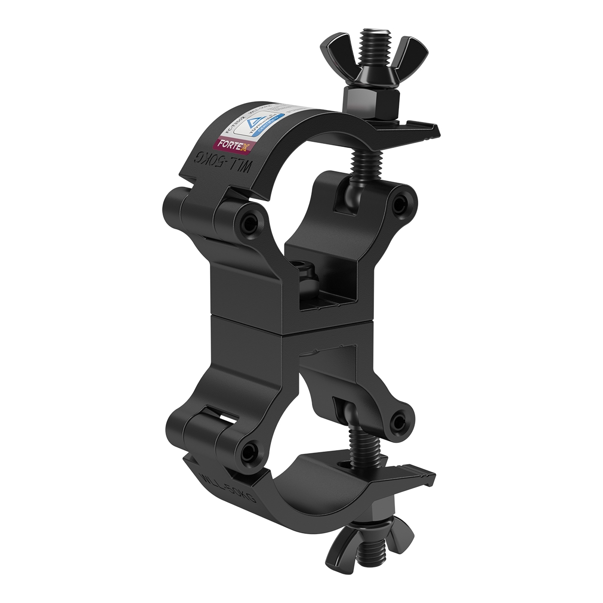 FORTEX Swivel Coupler truss klem WLL 50kg buis Ø32-35mm zwart FORTEX Swivel Coupler truss klem WLL 50kg buis Ø32-35mm zwart