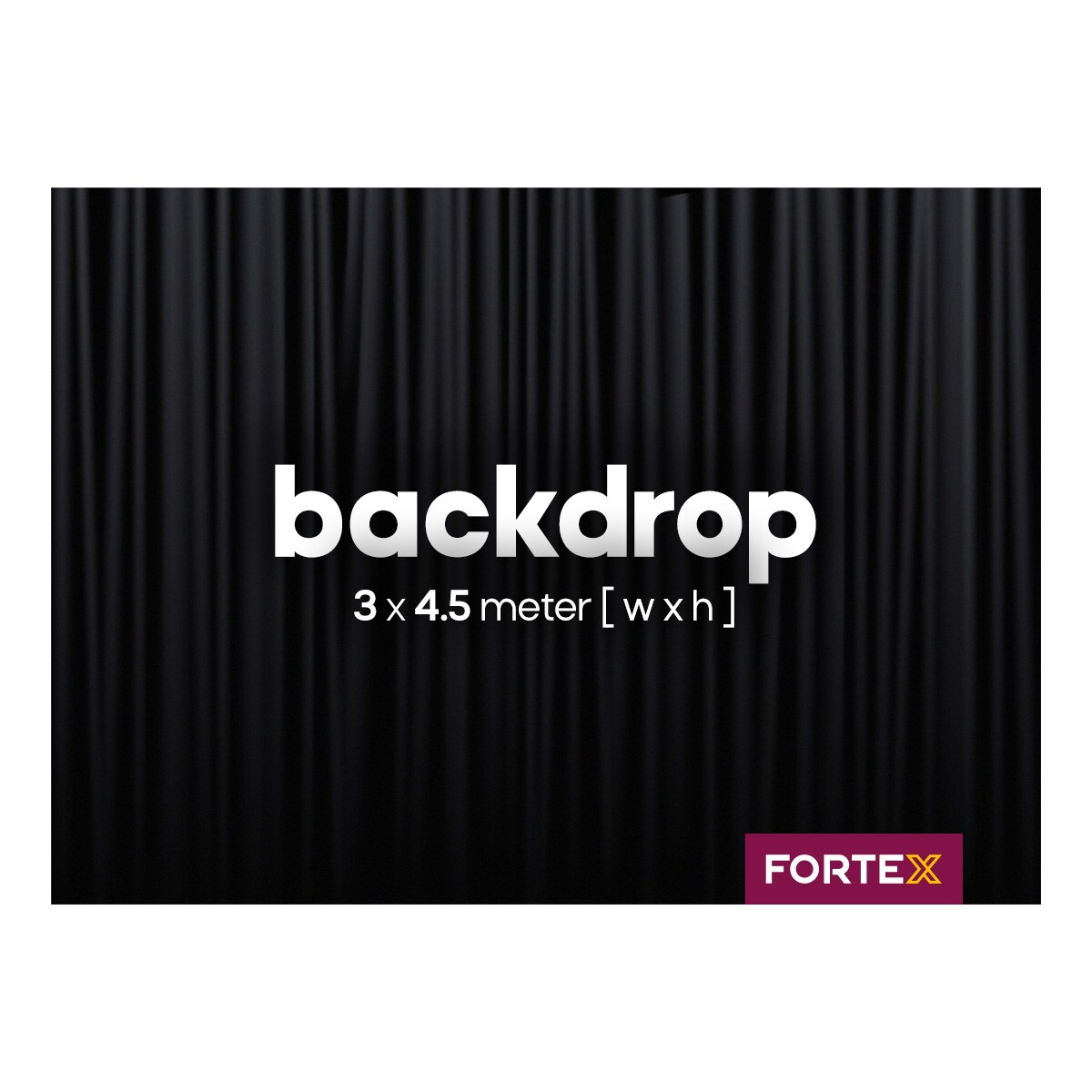 FORTEX Backdrop 3m (b) x 4,5m (h) zwart 320 gram/m² FORTEX Backdrop 3m (b) x 4,5m (h) zwart 320 gram/m²