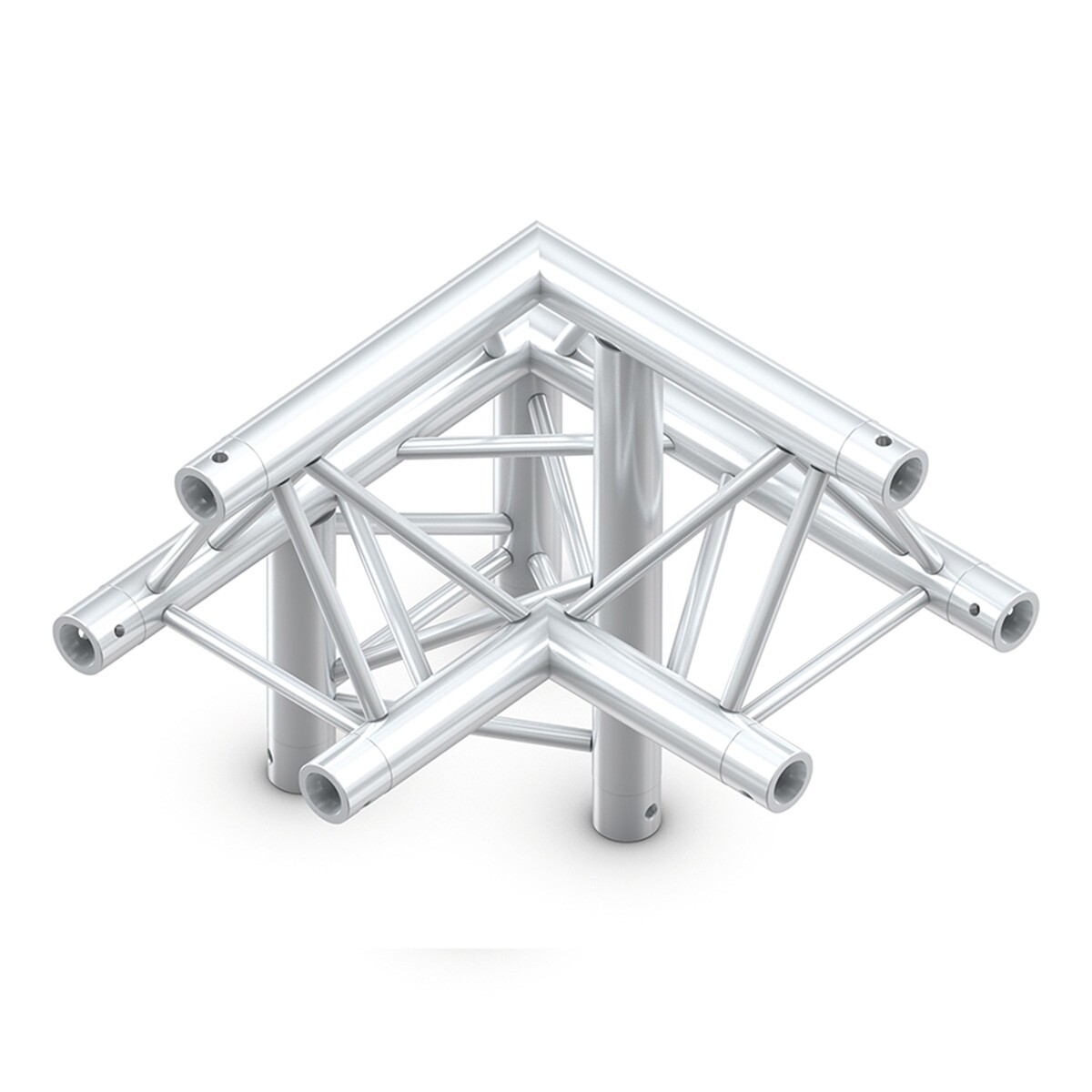 Milos ALU32 truss driehoek 3-weg hoek links apex up Milos ALU32 truss driehoek 3-weg hoek links apex up