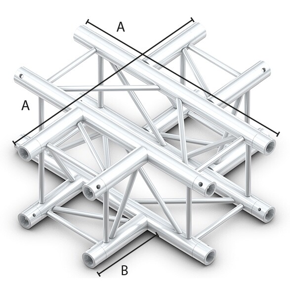 DISCONTINUED - Milos QCB51 truss vierkant 5-weg kruis zwart DISCONTINUED - Milos QCB51 truss vierkant 5-weg kruis zwart