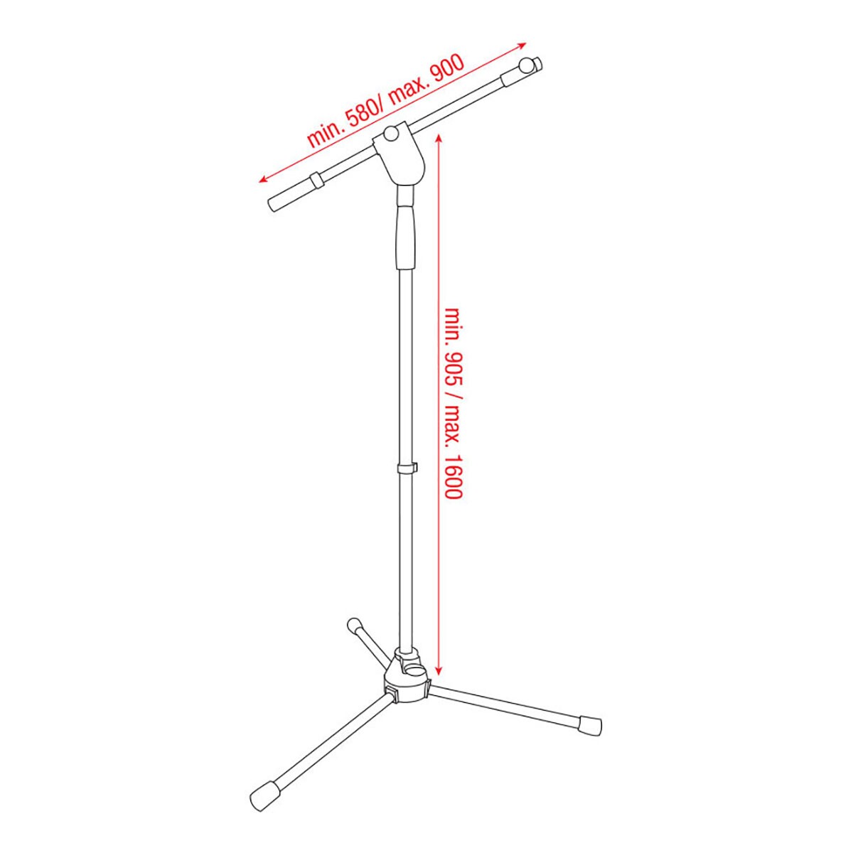 Showgear Microphone Stand Ergo1 905-1600mm Showgear Microphone Stand Ergo1 905-1600mm