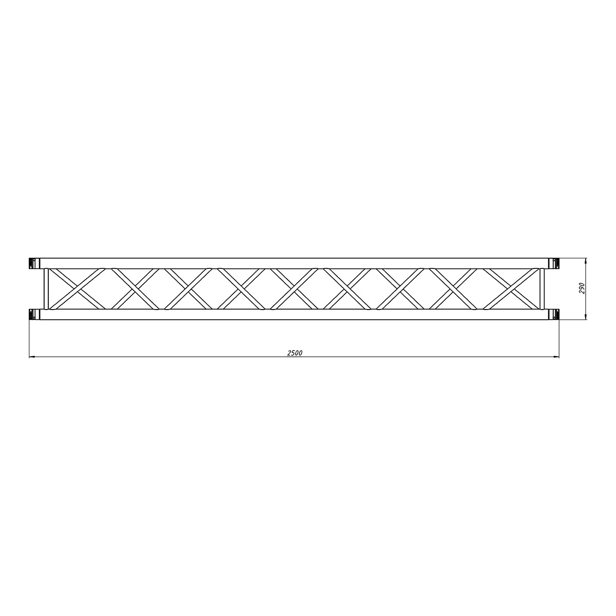 FORTEX FX34-L250 vierkant truss 250 cm zwart FORTEX FX34-L250 vierkant truss 250 cm zwart
