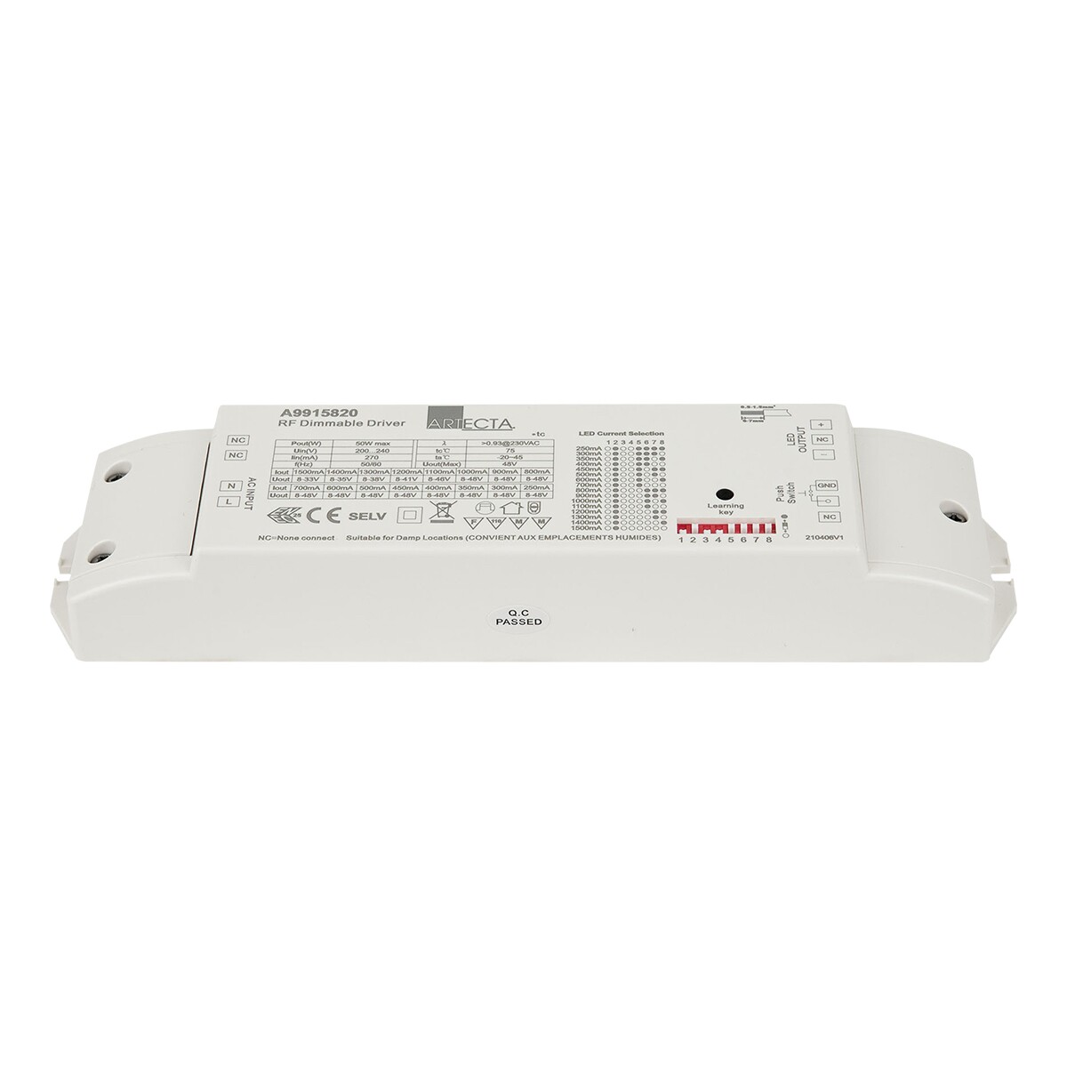 Artecta AC-DC RF wireless driver 50 W LED dimbare driver Artecta AC-DC RF wireless driver 50 W LED dimbare driver