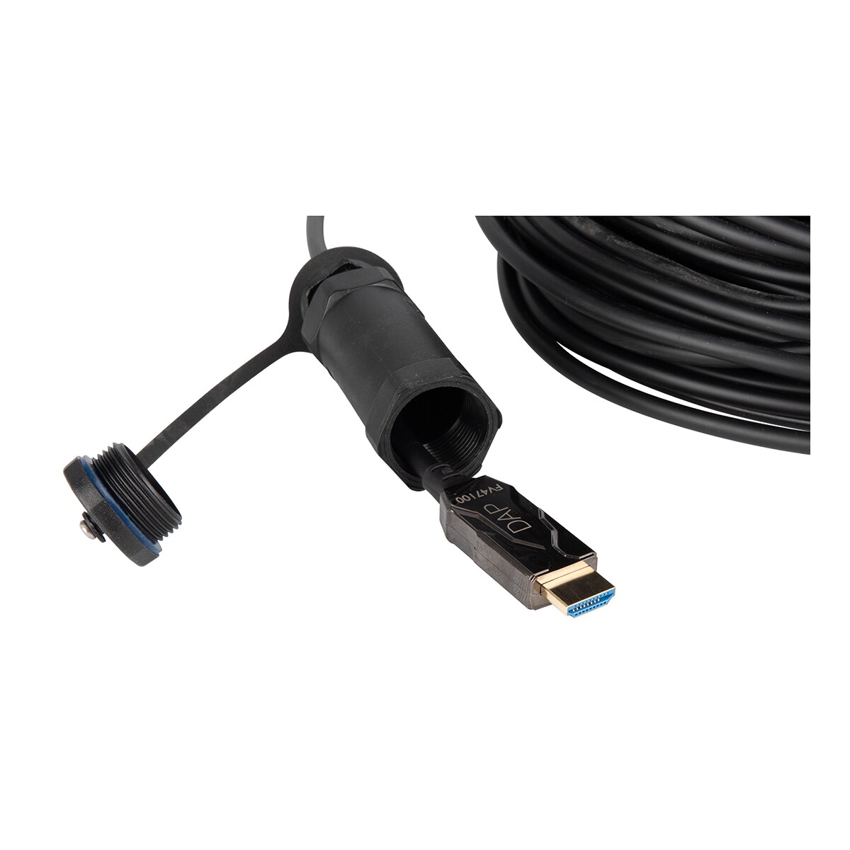 DAP Armoured HDMI 2.1 AOC 8K Fibre Cable 100 m - Gepantserd - verguld DAP Armoured HDMI 2.1 AOC 8K Fibre Cable 100 m - Gepantserd - verguld