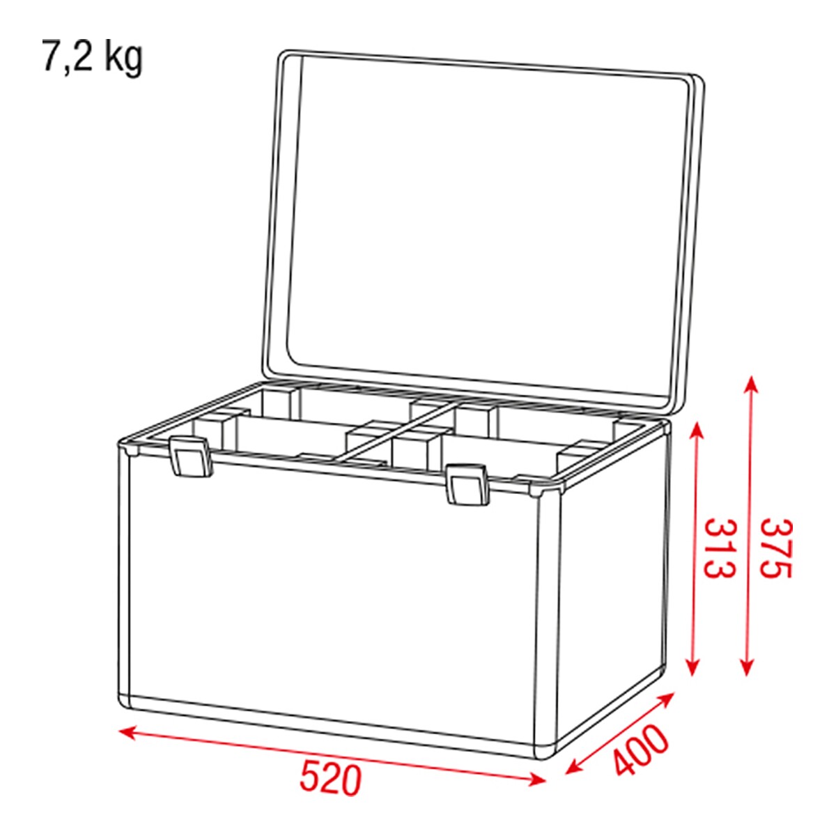 DAP Value Line flightcase voor 4x Showtec Kanjo Spot / Wash DAP Value Line flightcase voor 4x Showtec Kanjo Spot / Wash