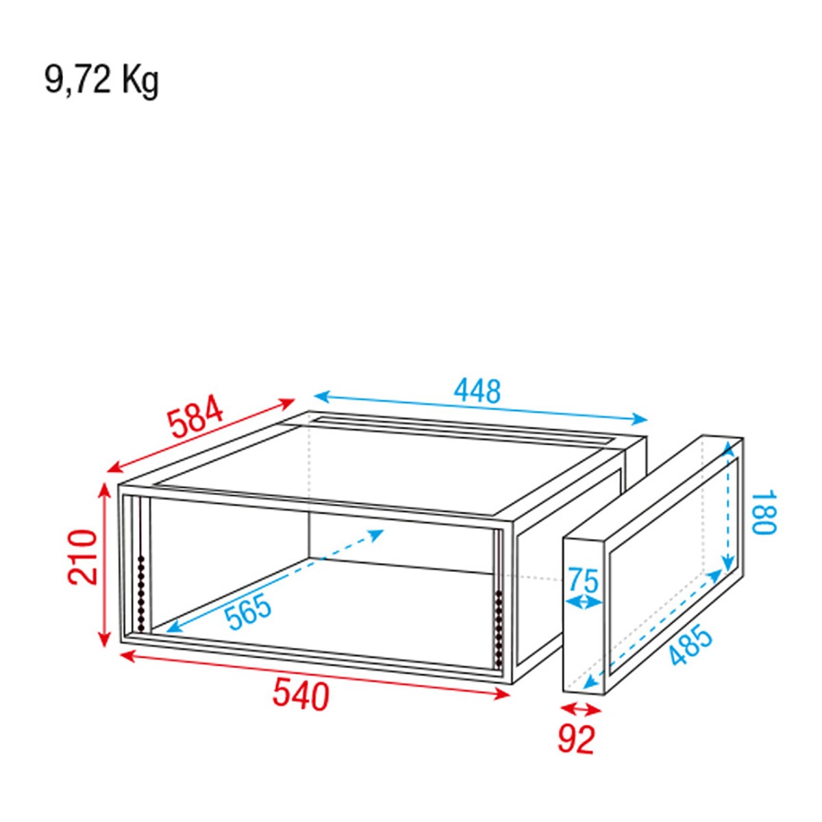 Showgear Double Door Case 4U – Sliding rackrail en verzonken handgrepen Showgear Double Door Case 4U – Sliding rackrail en verzonken handgrepen