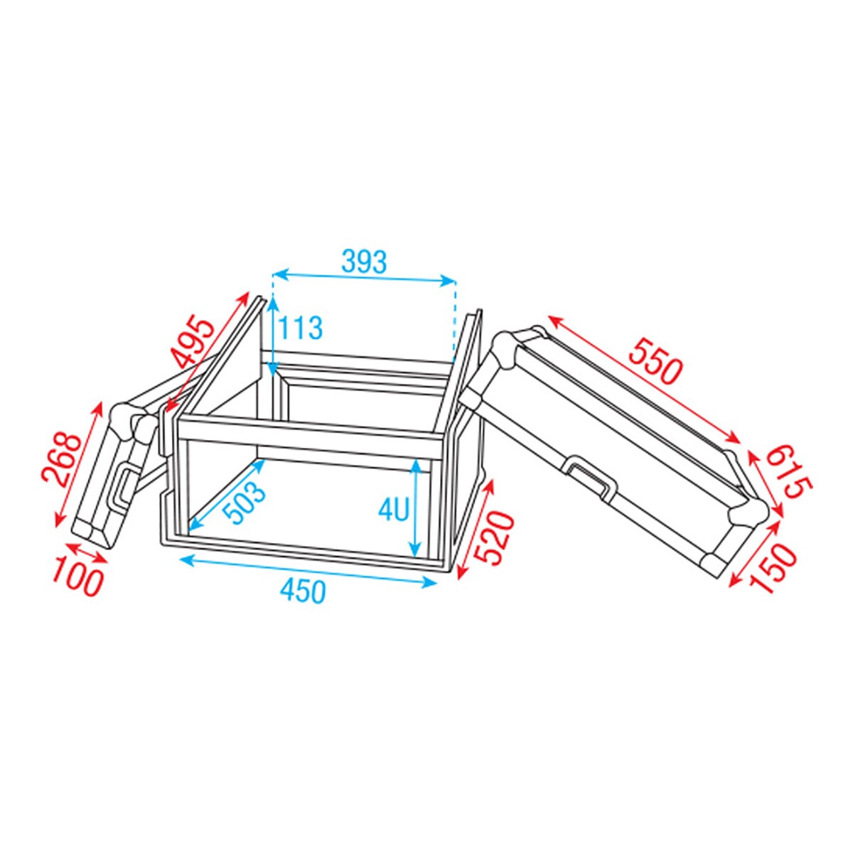 Showgear 19 inch Combi flightcase 4HE + 10HE Showgear 19 inch Combi flightcase 4HE + 10HE
