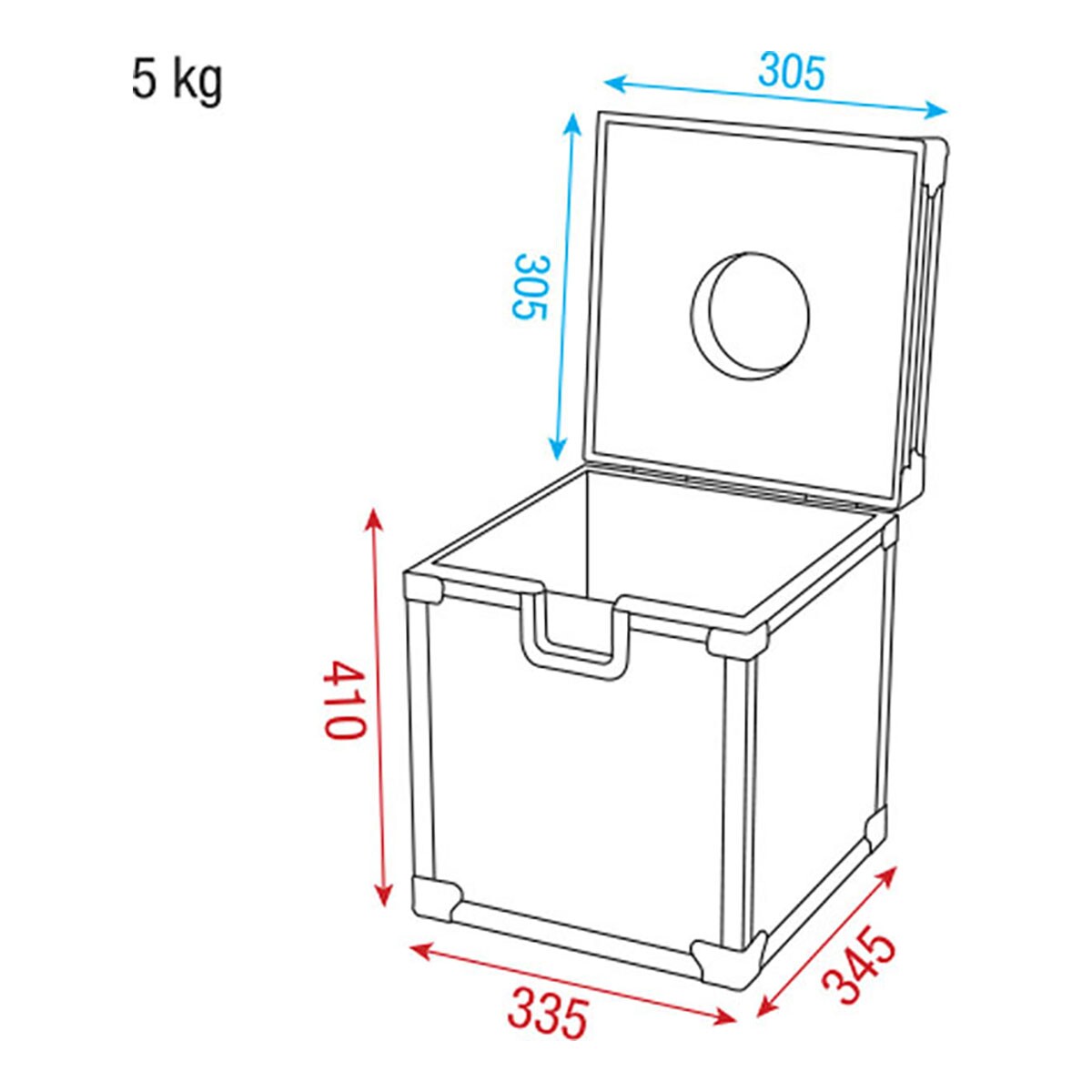 Showgear flightcase voor ø30 cm spiegelbol Showgear flightcase voor ø30 cm spiegelbol