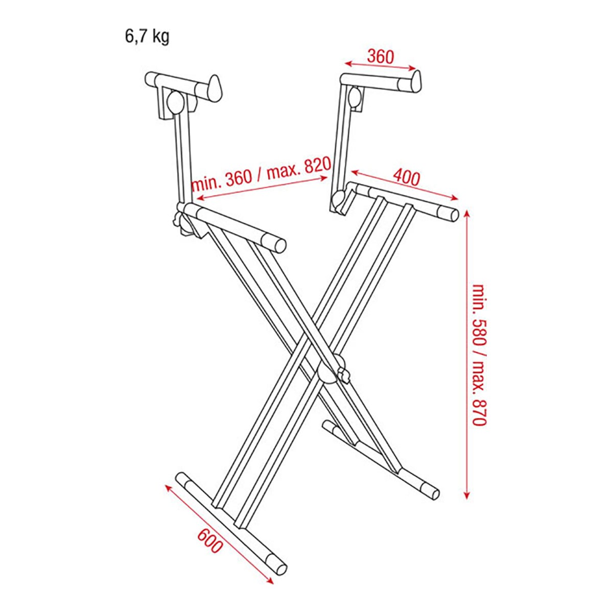 Showgear Keyboard Stand Double Layer MKII Showgear Keyboard Stand Double Layer MKII